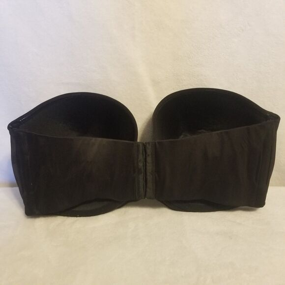 Cacique 42H Strapless Bra Black Underwire Support Grip Padded Classic - Picture 2 of 7